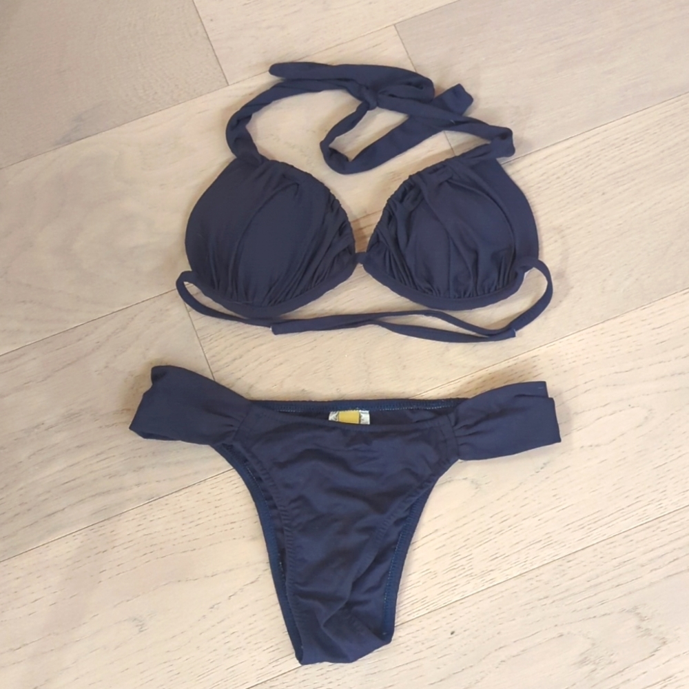 Navy Blue Brazilian Bikini in L